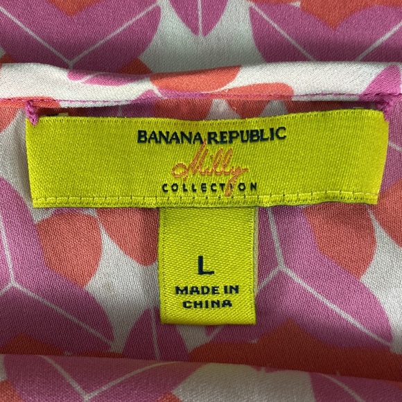 Banana Republic Milly Silk Blend Abstract Print Tank Top - Picture 14 of 16